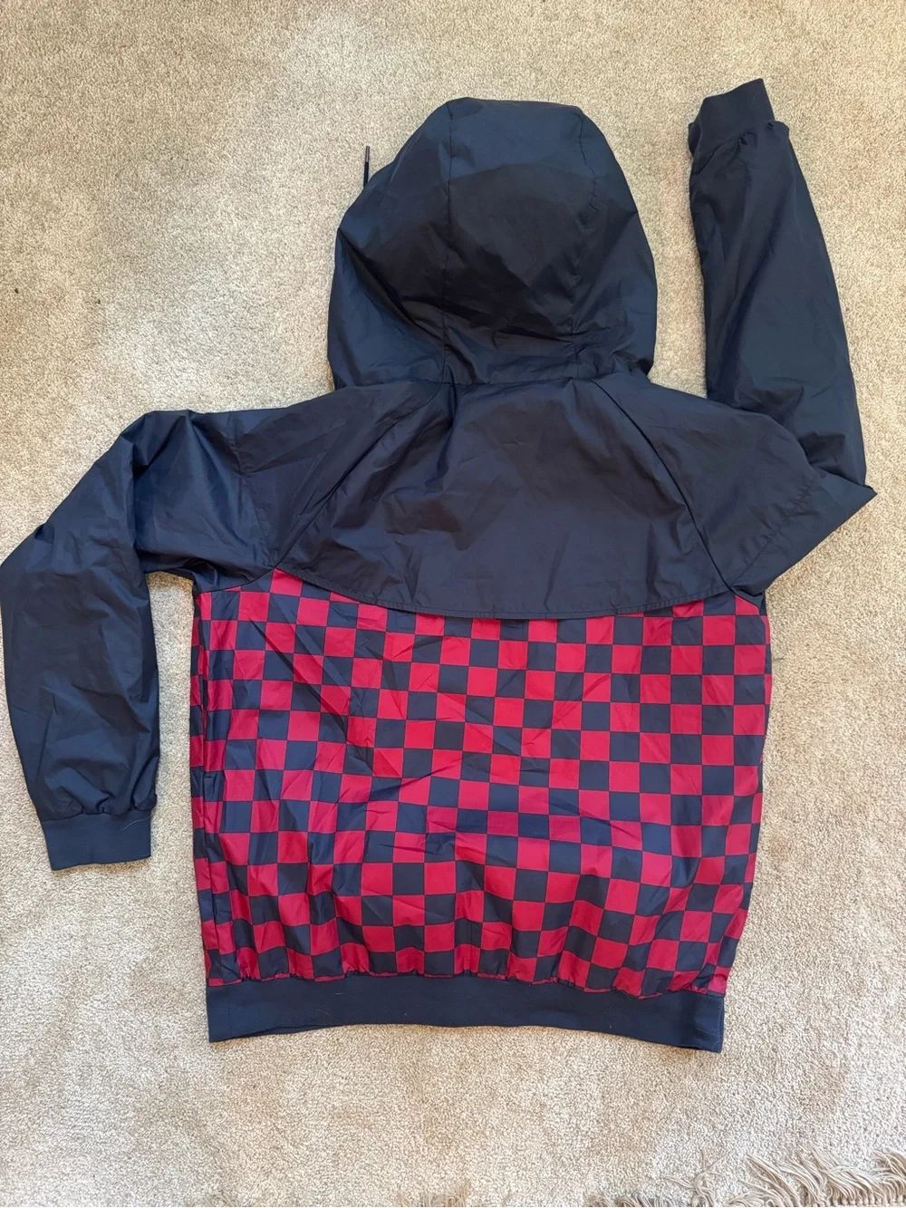 Nike FC Barcelona Full Zip Wind Runner Jacket Checkered Navy Size Large - Picture 6 of 7